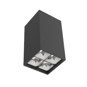 Светодиодный светильник VARTON DL-Box Reflect Multi 2x2 накладной 10 Вт 3000 К 80х80х150 мм RAL9005 черный муар кососвет DALI